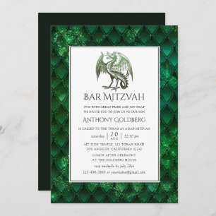 Dragon themed Bar Mitzvah Einladung