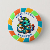 Dragon Themed Birthday Boy Button (Vorderseite)