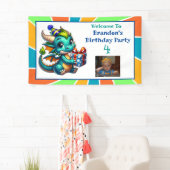 Dragon Themed Boys Geburtstagsparty Banner (Insitu)