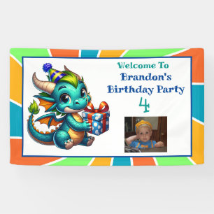 Dragon Themed Boys Geburtstagsparty Banner