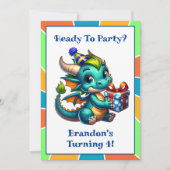 Dragon Themed Boys Geburtstagsparty Einladung (Vorderseite)
