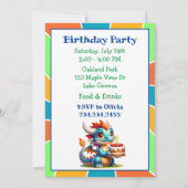 Dragon Themed Boys Geburtstagsparty Einladung (Rückseite)