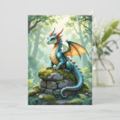 Dragon Themed Boys Geburtstagsparty Einladung (Stehend Vorderseite)