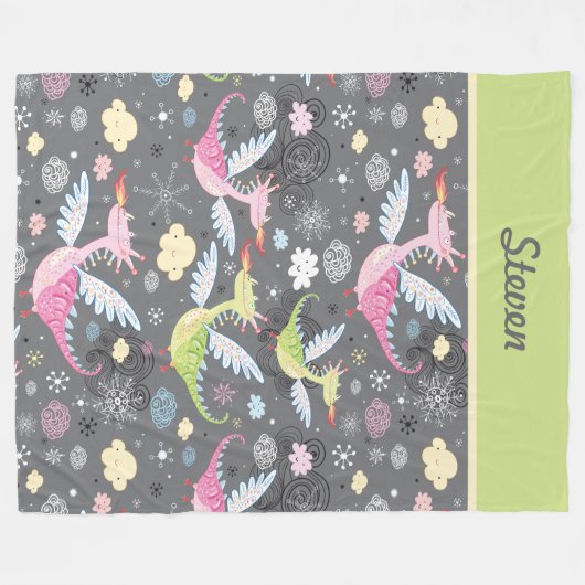 Dragon Themed Fleece Blanket (Vorderseite (Horizontal))