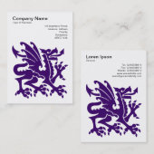 Dragon - Tief Lila in Weiß Visitenkarte (Vorne/Hinten)