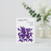 Dragon - Tief Lila in Weiß Visitenkarte (Stehend Vorderseite)