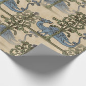 Dragon Tiled mittelalterliches Weihnachten Geschenkpapier (Ecke)
