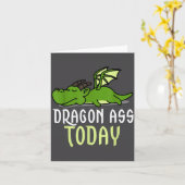 Dragon Today _ Dragging _ Lazy _ Funny Novelty _ G Karte (Gelbe Blume)
