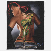 Dragon Tribal Woman Fleecedecke (Vorderseite)