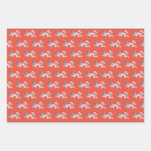 Dragon Trio Geschenkpapier Set (Vorderseite 3)