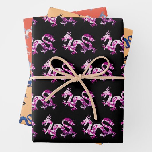 Dragon Trio Geschenkpapier Set (Beispiel)