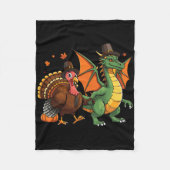 Dragon Turkey Pilgrim Erntedank Pumpkin Kids Bo Fleecedecke (Vorderseite)
