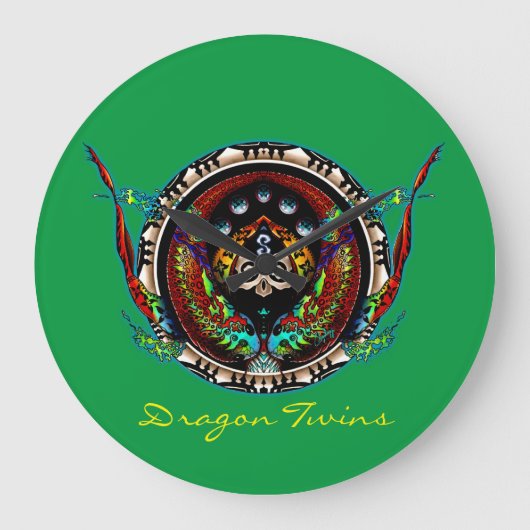 Dragon Twins Große Wanduhr (Vorderseite)