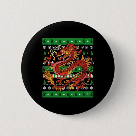 Dragon Ugly Christmas Button (Vorderseite)