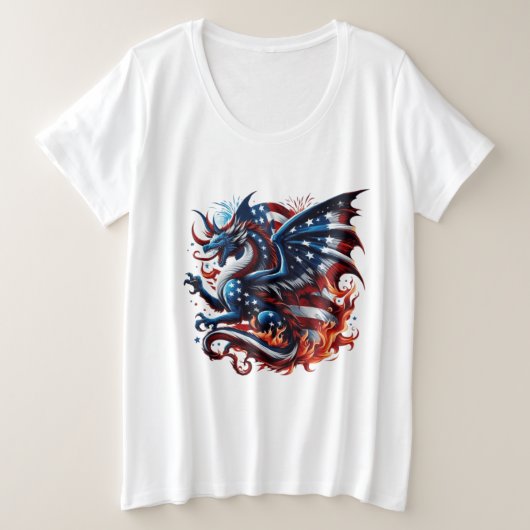Dragon Unabhängigkeit Große Größe T-Shirt (Design vorne)