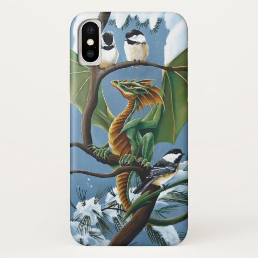 Dragon und Chickadees Case-Mate iPhone Hülle (Rückseite)