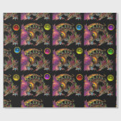 DRAGON- UND FARBSTONEN GESCHENKPAPIER (Flach)