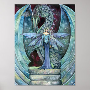 Dragon und Feen Poster Druck von Molly Harrison