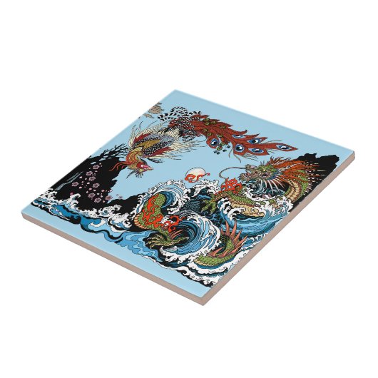 Dragon und Feng Huang. Illustration durch Insima Fliese (Seite)