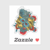 Dragon und Kois Aufkleber (Blatt)