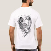 Dragon und Leopard Tattoo Design T-Shirt (Rückseite)