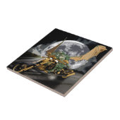 Dragon und Moon Fantasy Artwork Fliese (Seite)