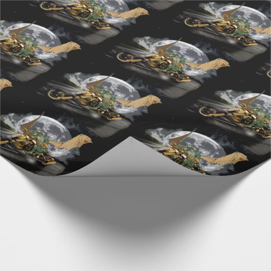 Dragon und Moon Fantasy Artwork Geschenkpapier (Ecke)