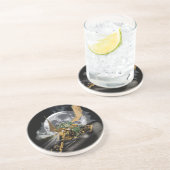 Dragon und Moon Fantasy Artwork Getränkeuntersetzer (Seite)