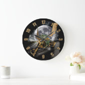 Dragon und Moon Fantasy Artwork Große Wanduhr (Zuhause)