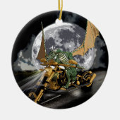 Dragon und Moon Fantasy Artwork Keramik Ornament (Vorne)