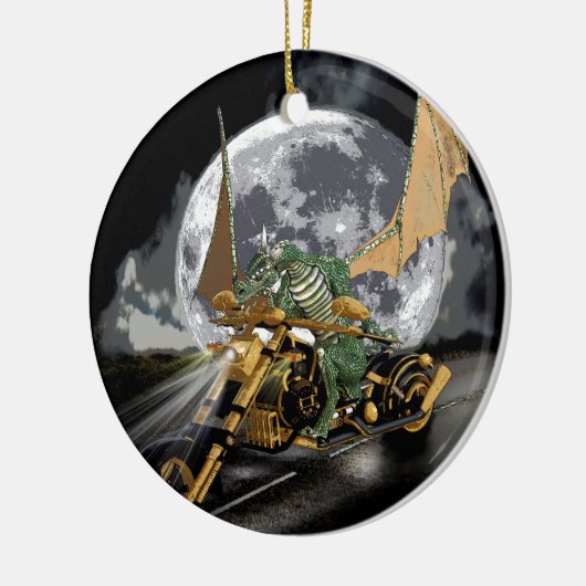 Dragon und Moon Fantasy Artwork Keramik Ornament (Links)