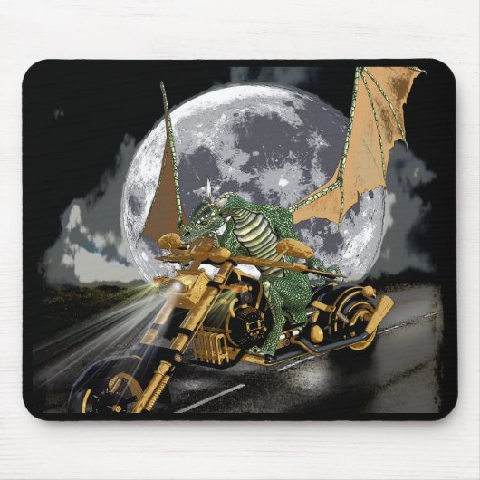 Dragon und Moon Fantasy Artwork Mousepad (Vorne)