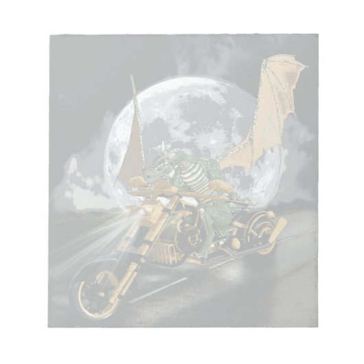 Dragon und Moon Fantasy Artwork Notizblock (Vorderseite)