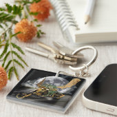 Dragon und Moon Fantasy Artwork Schlüsselanhänger (Vorderseite rechts)