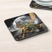 Dragon und Moon Fantasy Artwork Untersetzer (Linke Seite)