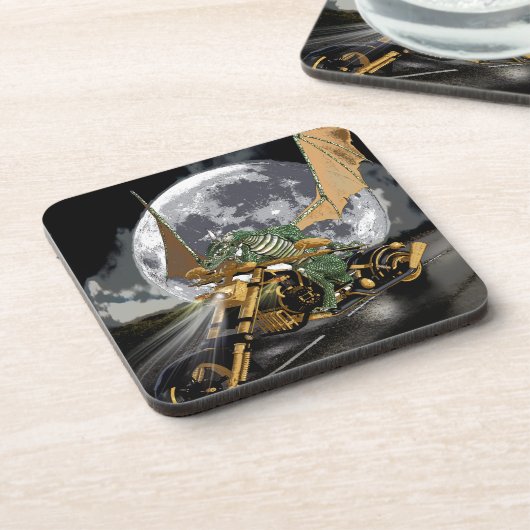 Dragon und Moon Fantasy Artwork Untersetzer (Linke Seite)