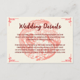 Dragon und Phoenix beige chinesische Hochzeitsdeta Begleitkarte