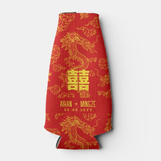 Dragon und Phoenix | Doppeltes Glück Flaschenkühler (Vorderseite)