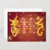 Dragon und Phoenix Einladung zum doppelten Glück (Vorne/Hinten)