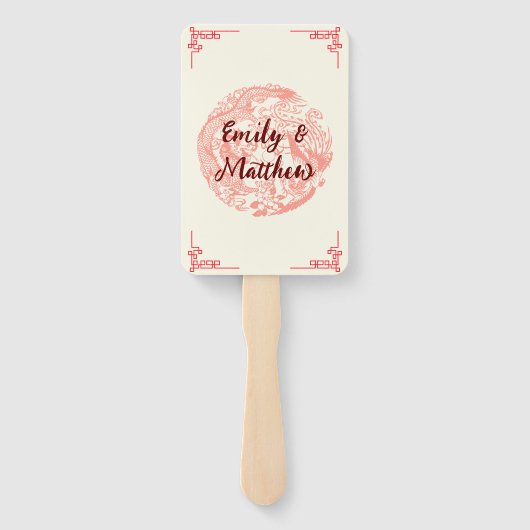 Dragon und Phoenix-Hochzeit in China Fächer (Rückseite)