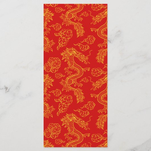 Dragon und Phoenix | Hochzeitsprogramm Programm (Rückseite)