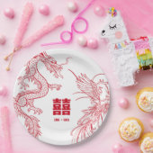 Dragon und Phoenix-Konflikt | Doppeltes Glück Pappteller (Party)