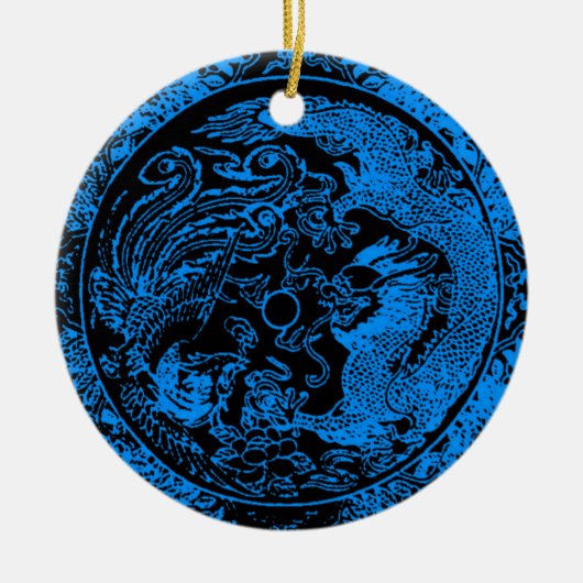 Dragon und Phoenix-Ornament Keramikornament (Vorne)