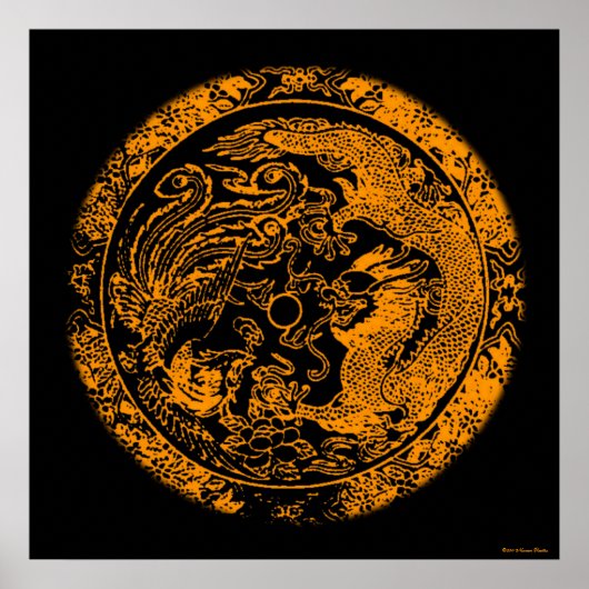Dragon und Phoenix Print Poster (Vorne)