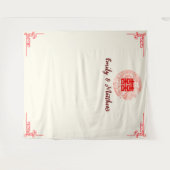 Dragon und Phoenix roter chinesischer Hochzeitskul Wandteppich (Vorderseite (Horizontal))