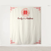 Dragon und Phoenix roter chinesischer Hochzeitskul Wandteppich (Vorderseite)