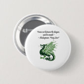 Dragon und Seiner Zorn Shakespeare King Lear Carto Button (Vorne & Hinten)