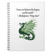 Dragon und Seiner Zorn Shakespeare King Lear Carto Notizblock (Vorderseite)