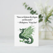 Dragon und Seiner Zorn Shakespeare King Lear Carto Postkarte (Stehend Vorderseite)