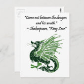 Dragon und Seiner Zorn Shakespeare King Lear Carto Postkarte (Vorne/Hinten)